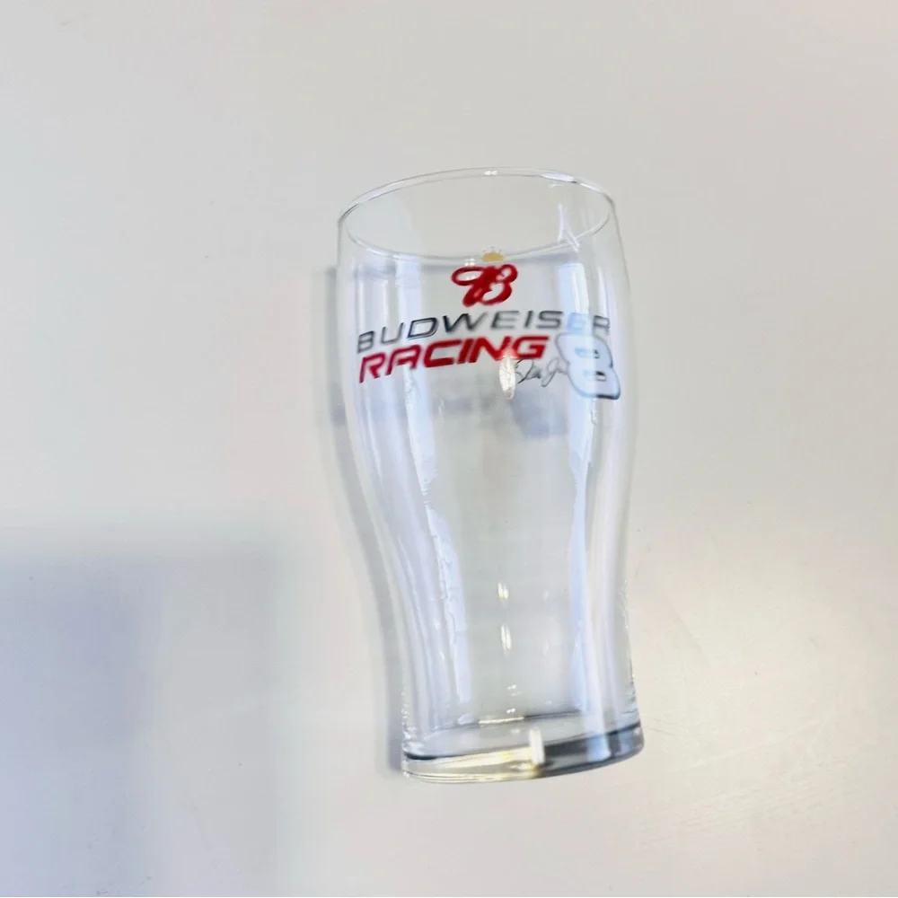 BUDWEISER Racing Beer Pint Glass w Dale Earnhardt Jr #8 Red & Black Logo